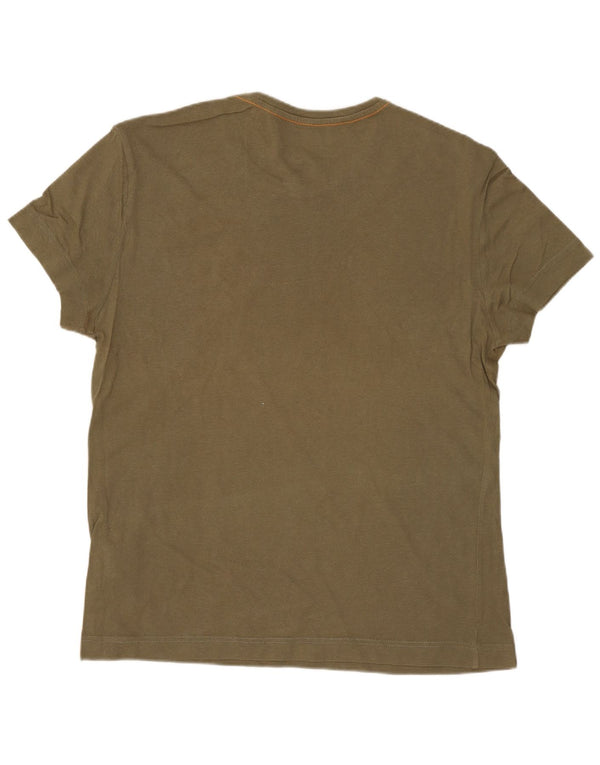 CALVIN KLEIN JEANS Camiseta gráfica para hombre Top Medium Khaki Cotton
