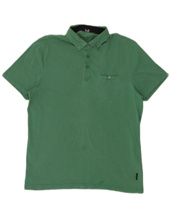 Ted Baker Polo para hombre talla 4 grande algodón verde
