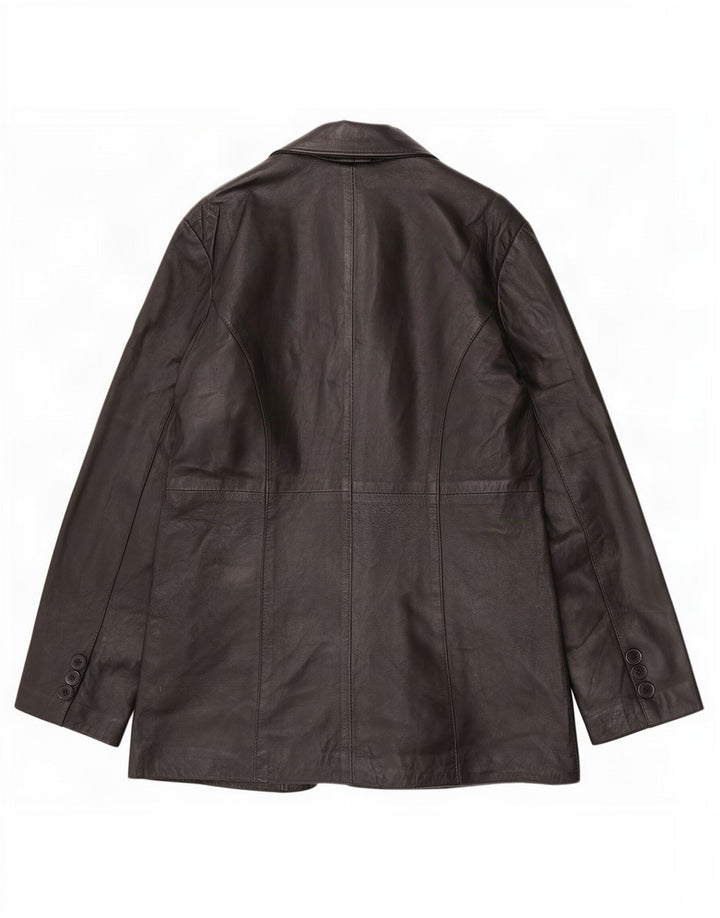 MDK Chaqueta Blazer de Cuero con 6 Botones para Mujer UK 40 XL Negro