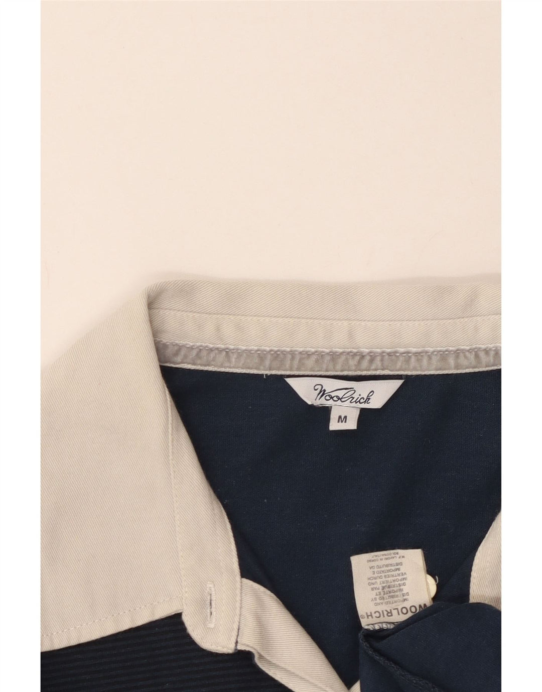 Woolrich Polo de rugby gráfico para mujer UK 12 Medium Azul marino Algodón