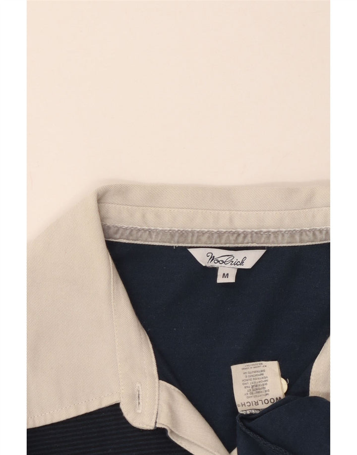 Woolrich Polo de rugby gráfico para mujer UK 12 Medium Azul marino Algodón