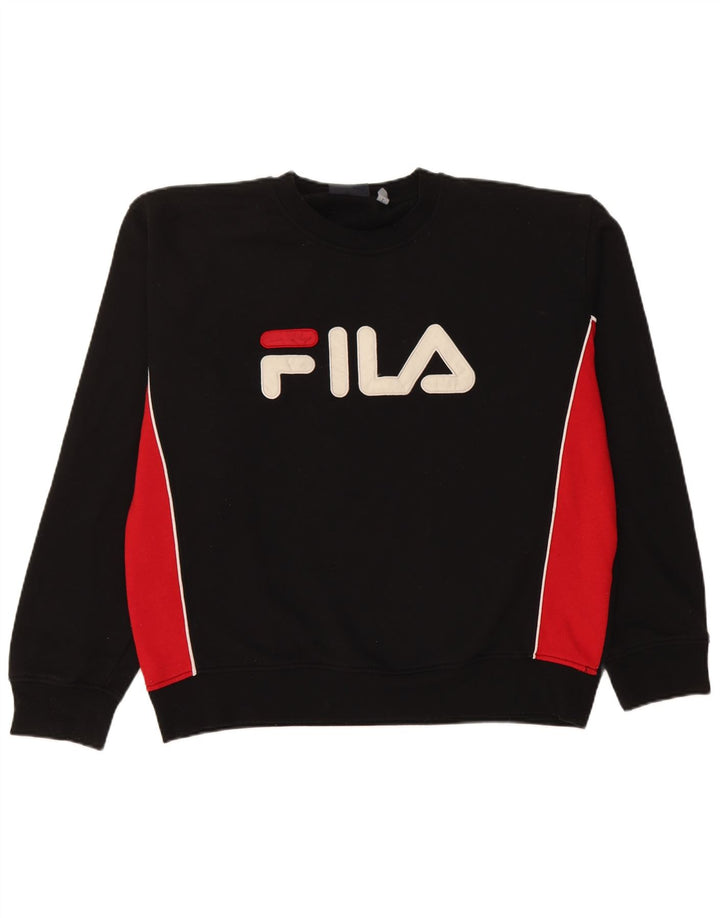 Fila Hombre Graphic Sudadera Jumper Large Negro Colorblock Poliéster