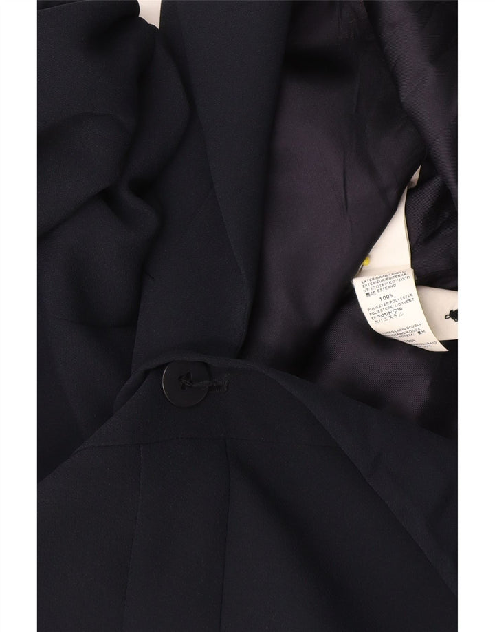 Zara Chaqueta Blazer De 5 Botones Para Mujer EU 42 Grande Rayón Azul Marino