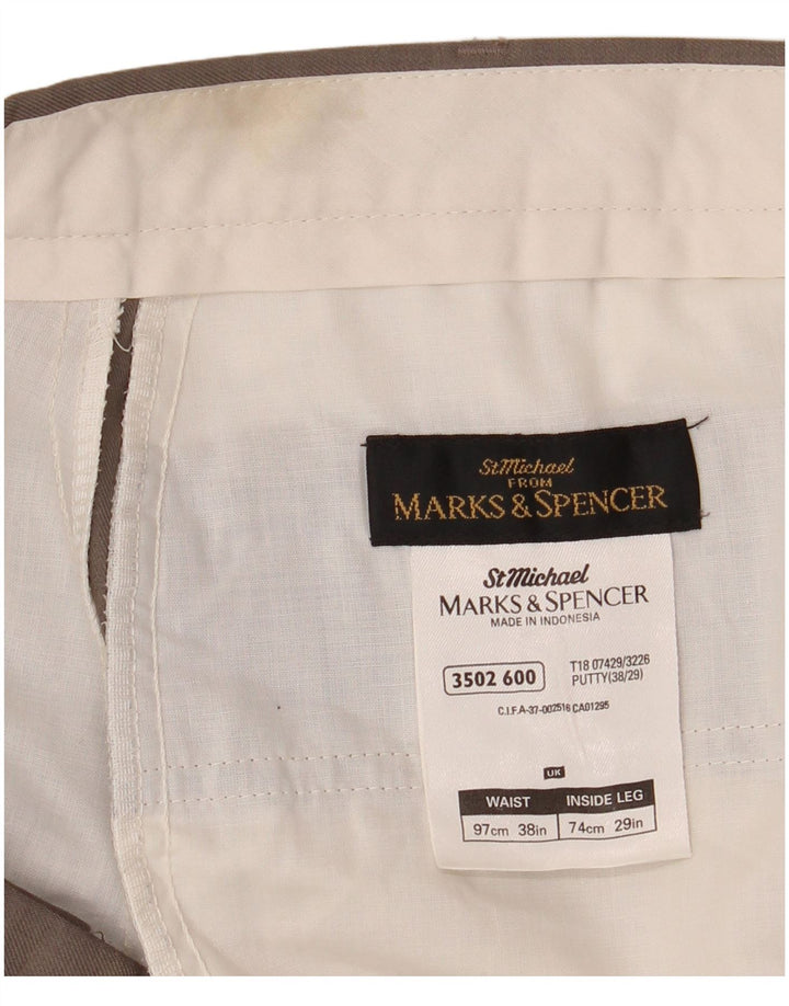 Marks & Spencer Pantalones casuales St. Michael Pegged para hombre W38 L29 Marrón