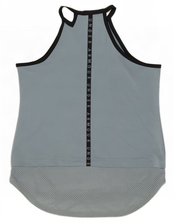 Under Armour Camiseta sin mangas con gráfico Heat Gear para mujer, talla 40, color gris medio