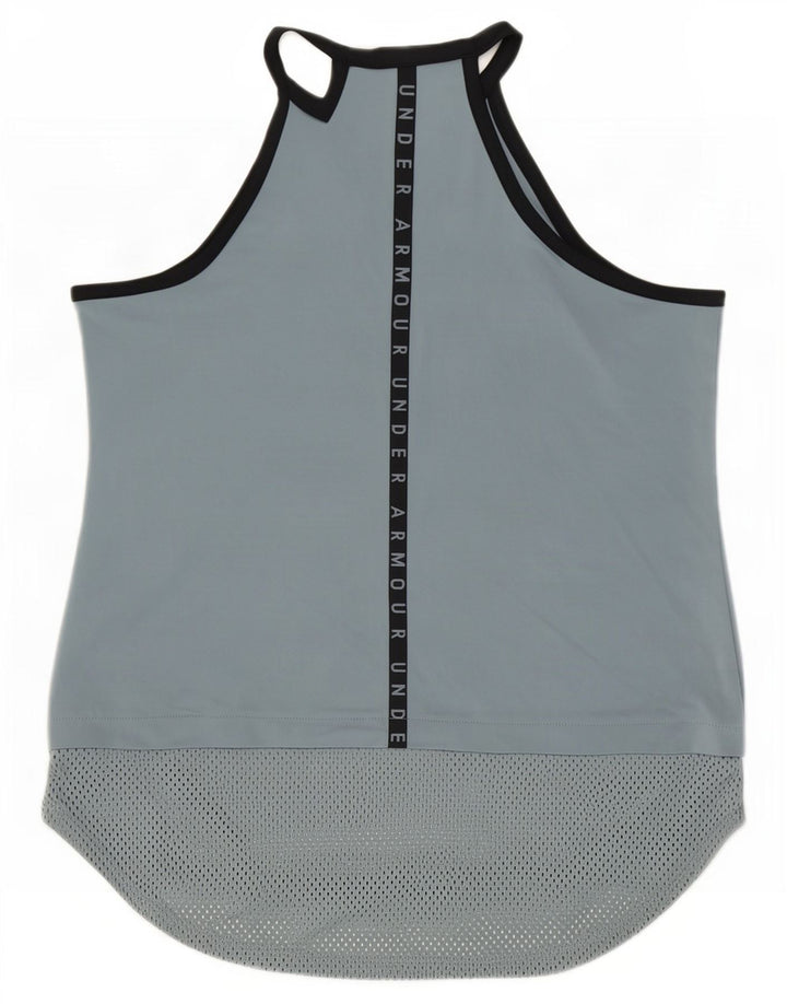 Under Armour Camiseta sin mangas con gráfico Heat Gear para mujer, talla 40, color gris medio