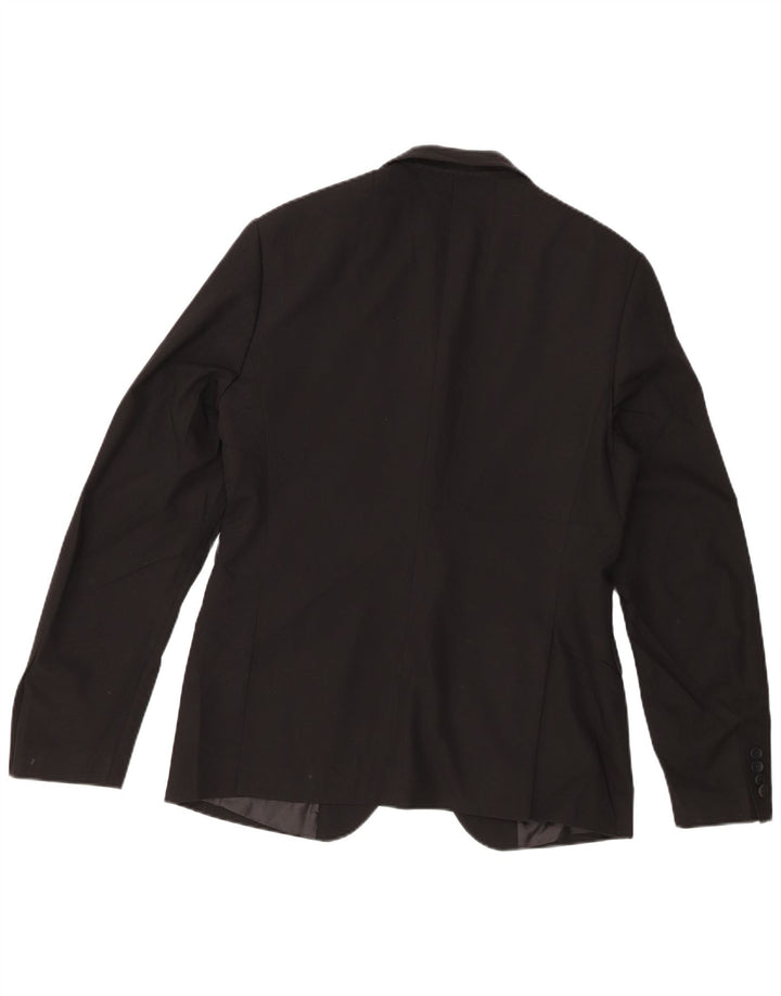 Zara Chaqueta Blazer De 2 Botones Para Hombre EU 48 Viscosa Negra Mediana