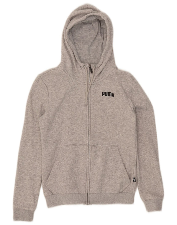 Puma Sudadera con capucha y cremallera para mujer UK 6 XS Gris Algodón