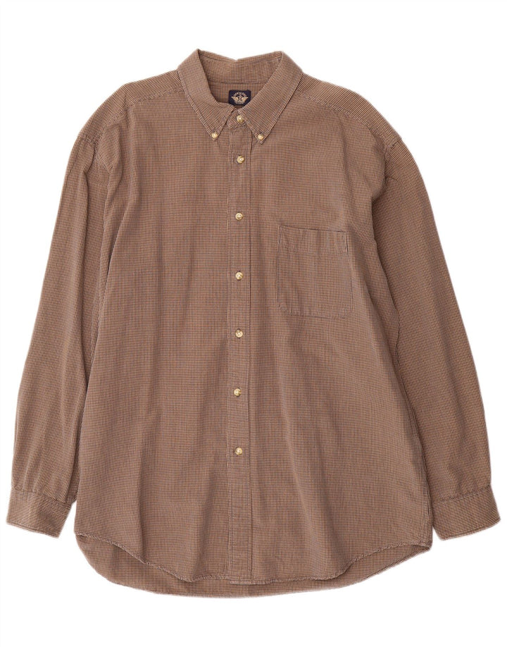 Dockers Camisa Hombre XL Marrón Cuadros Algodón