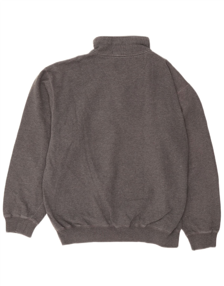Reebok - Sudadera con cuello y cremallera para hombre, jersey de algodón gris medio
