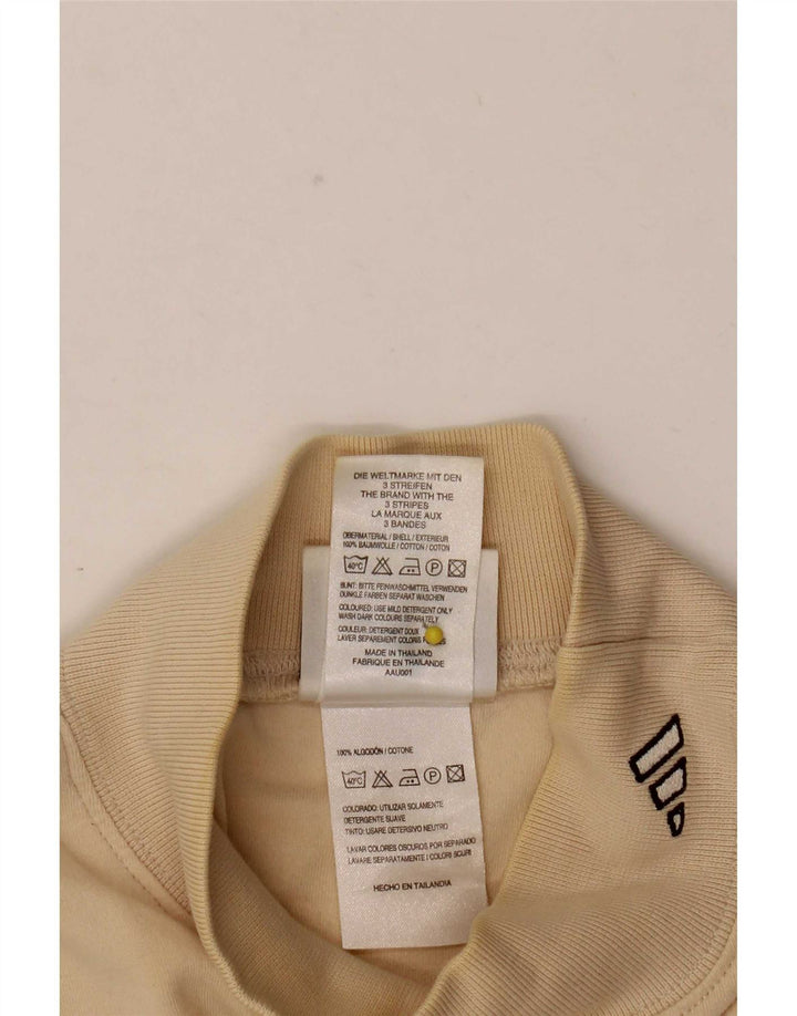 Adidas Hombre Camiseta Manga Larga UK 38/40 Medio Beige Algodón