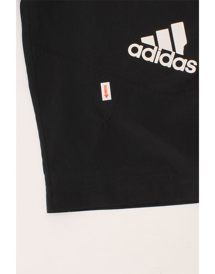 ADIDAS Boys Graphic Sport Shorts 7-8 Years Black Polyester Vintage Adidas and Second-Hand Adidas from Messina Hembry 