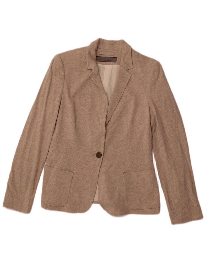 ZARA Chaqueta Blazer De 1 Botón Para Mujer UK 42 Marrón Medio
