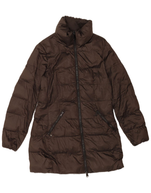 Massimo Dutti Abrigo Acolchado Mujer UK 44 Marrón Medio Poliéster