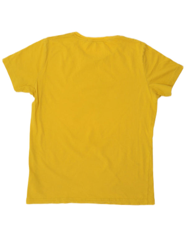 CALVIN KLEIN JEANS Camiseta gráfica para mujer Top UK 40 XL Algodón amarillo