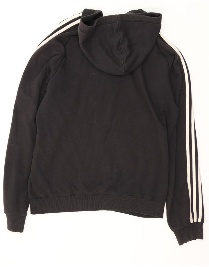 Adidas - Sudadera con capucha y cremallera para hombre, talla grande, algodón negro