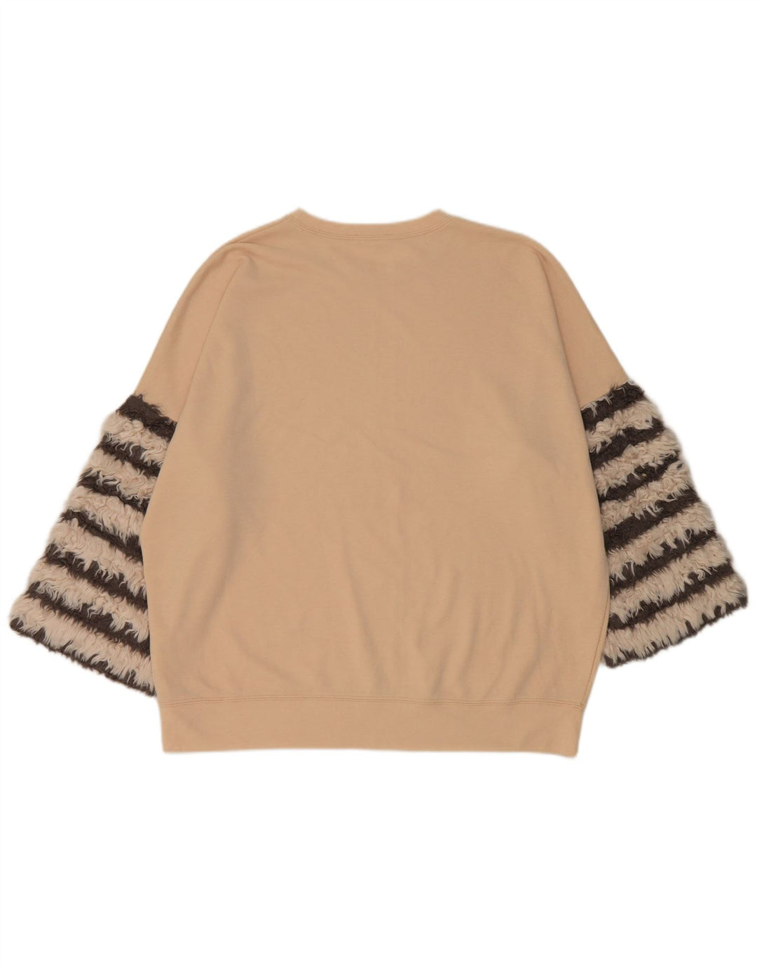 Zara Mujer Sudadera Oversize Manga 3/4 Jersey UK 44 Medium Beige