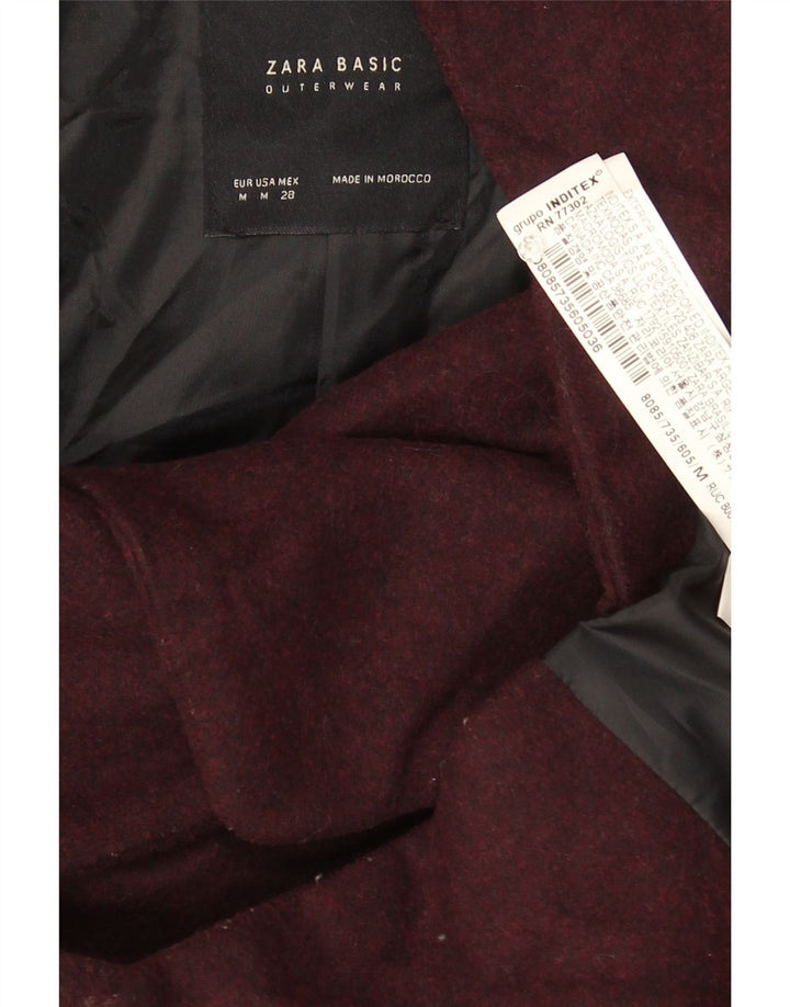 Zara Mujer Cazadora Bomber Con Capucha Reino Unido 44 Acrílico Burdeos Medio