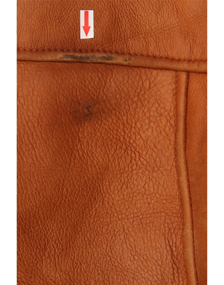 Vintage hombres shearling chaqueta IT 56 3XL marrón shearling