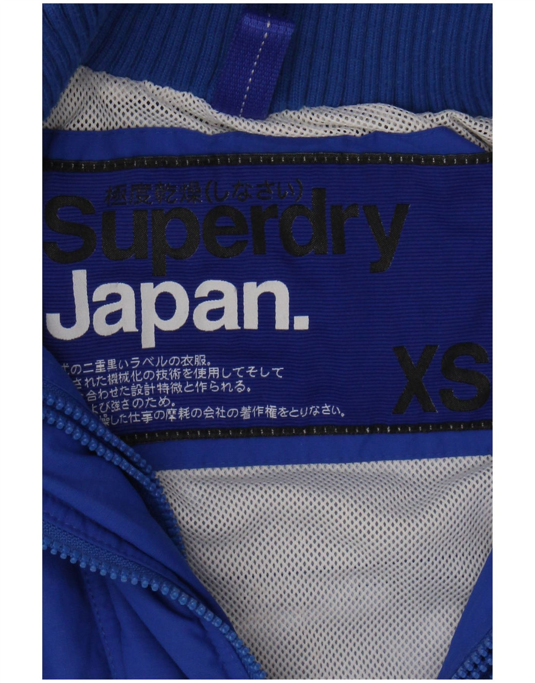 SUPERDRY Womens Windbreaker Jacket UK 6 XS Blue Nylon