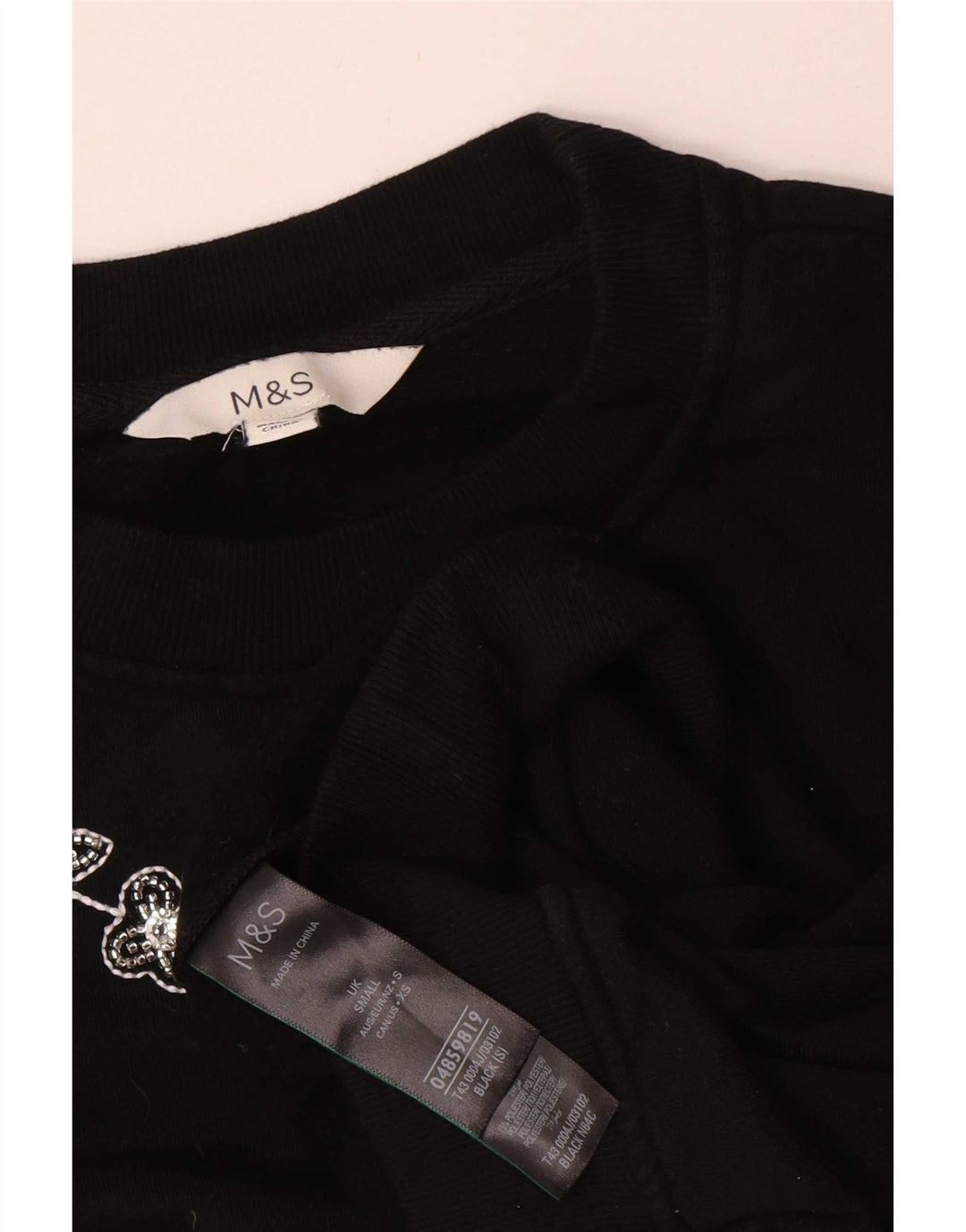 Marks & Spencer Sudadera extragrande para mujer UK 10 Small Black Floral