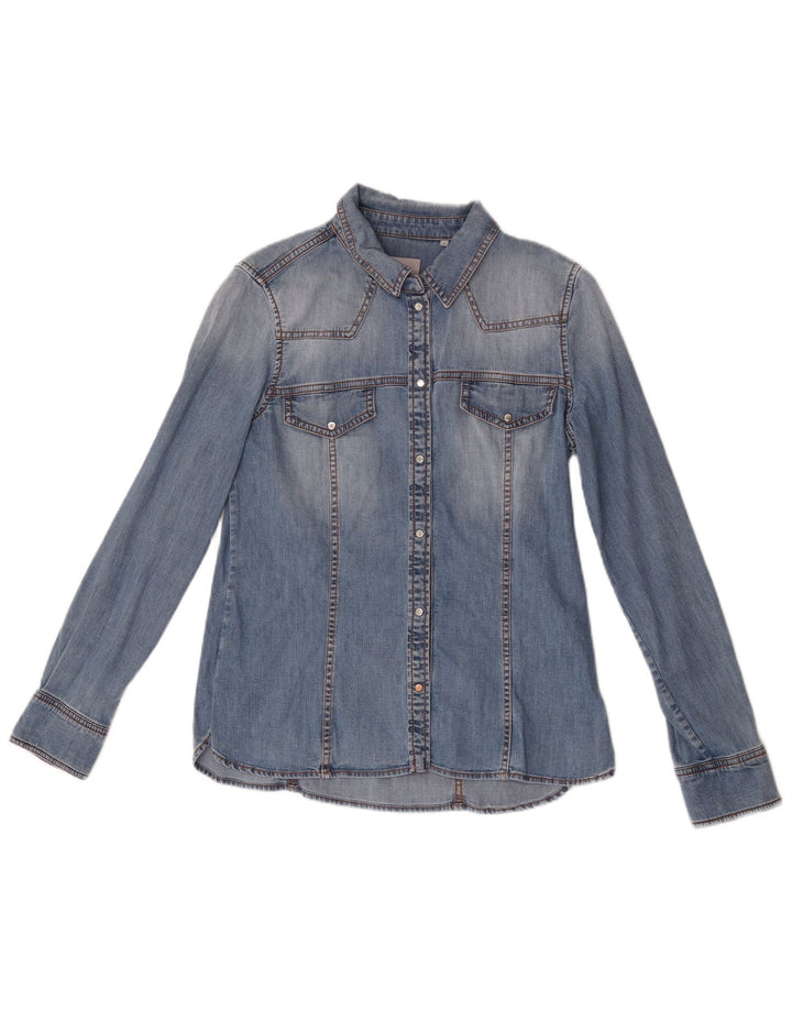 Marella Camisa vaquera para mujer UK 10 Small Blue Cotton