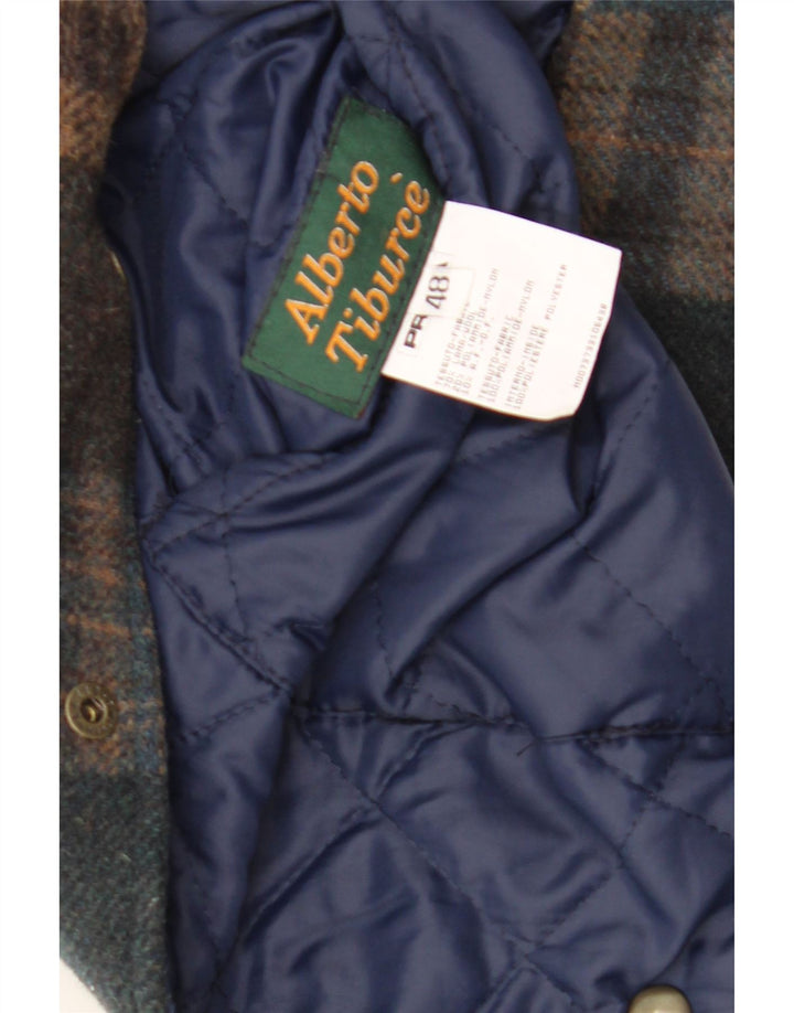 Chaleco vintage para hombre IT 48 Lana mediana a cuadros multicolor