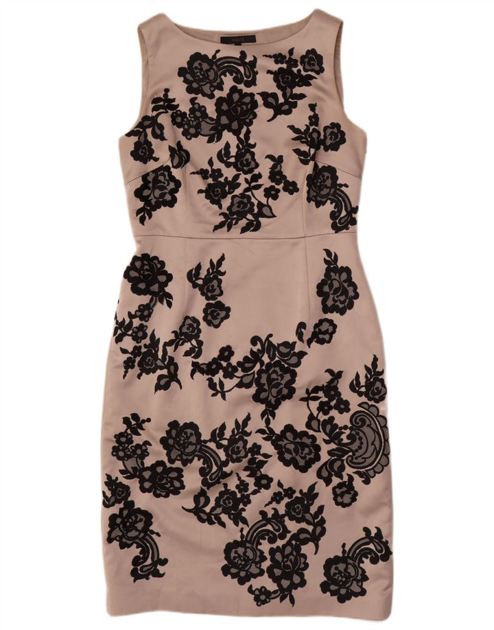 COAST Vestido tubo sin mangas para mujer UK 44 Poliéster floral gris medio