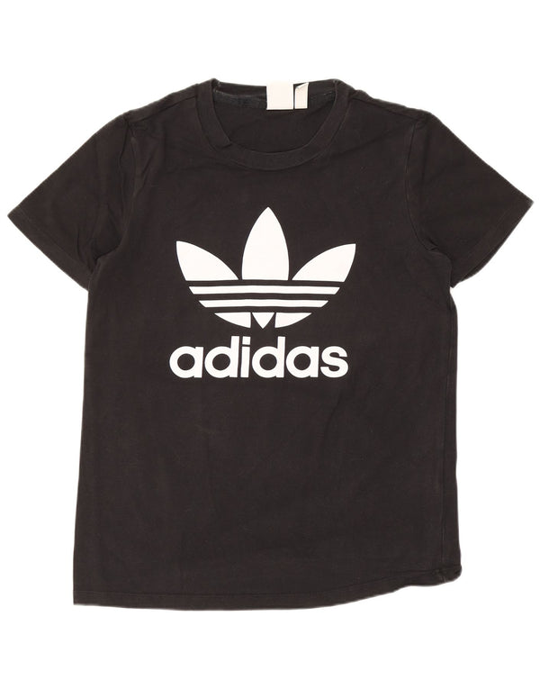 Adidas Camiseta gráfica para mujer Top UK 10 Small Black Cotton