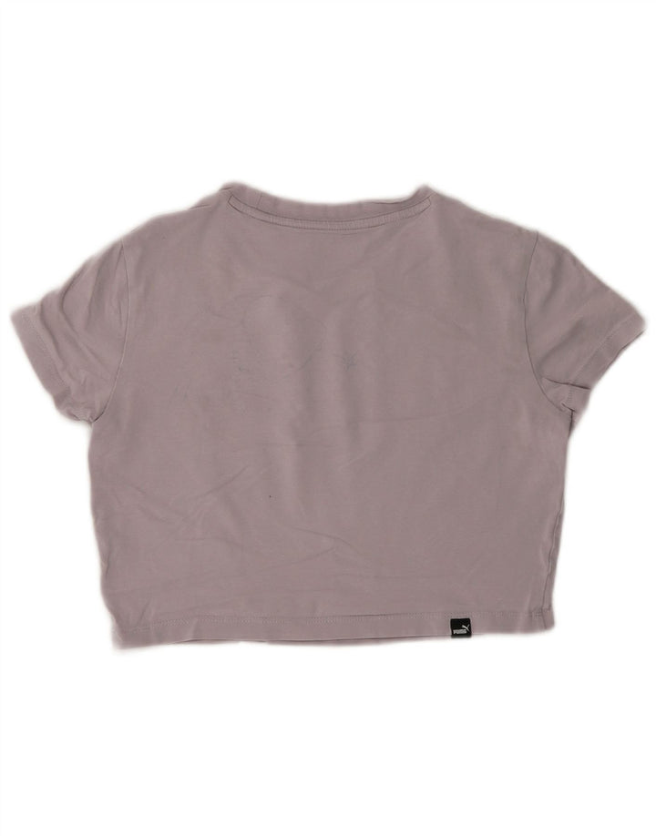 Puma Mujer Crop Graphic Camiseta Top UK 10 Small Gris