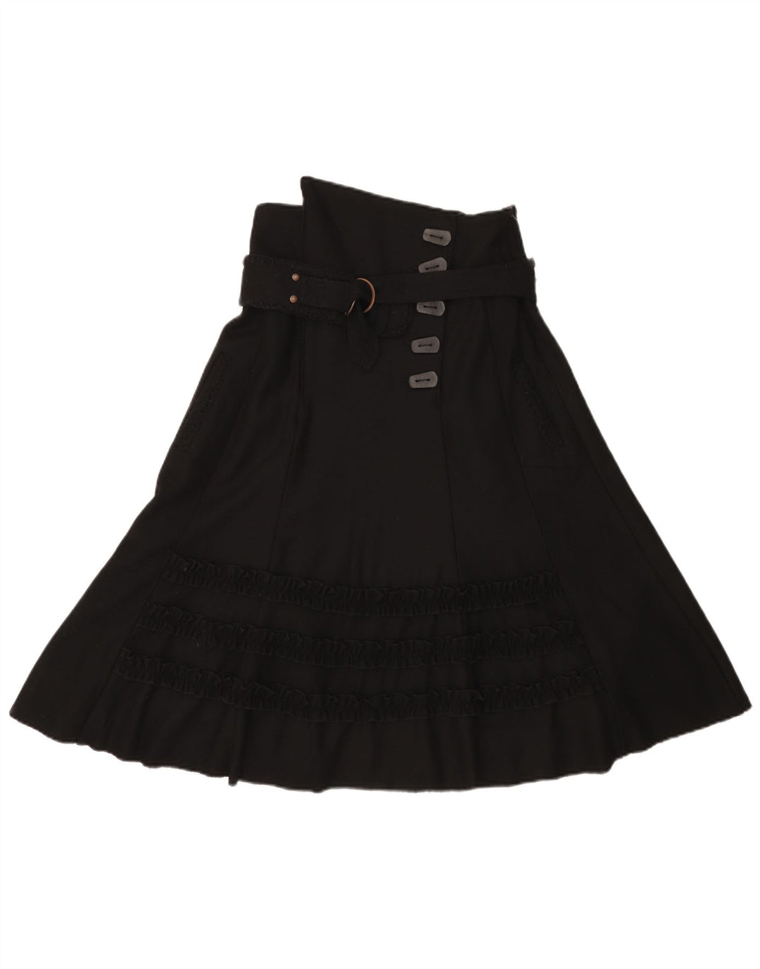 Object Falda acampanada para mujer EU 38 Mediana W28 Lana negra