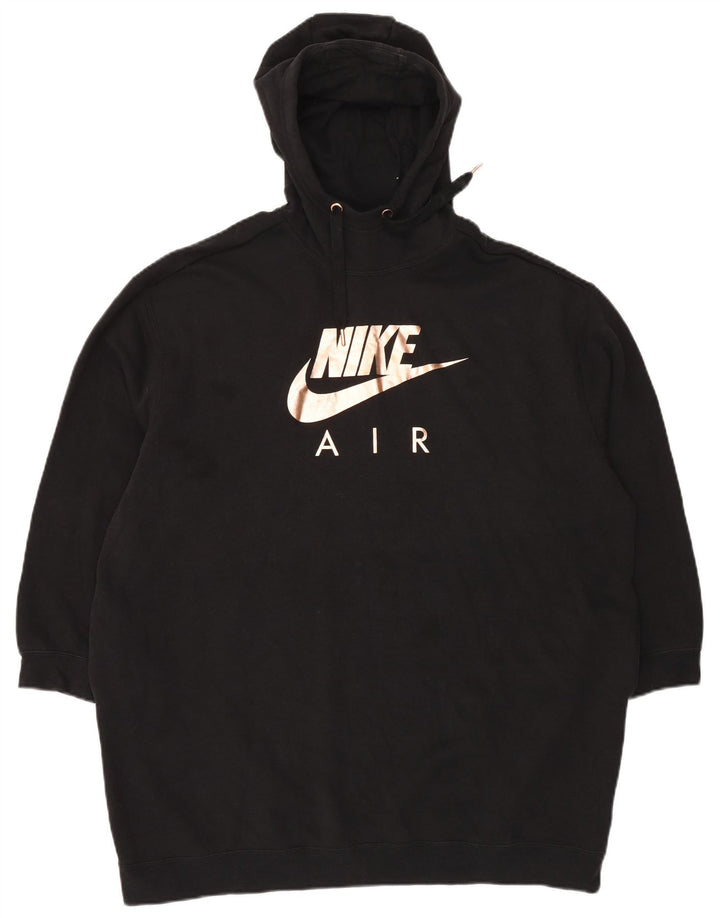 NIKE - Sudadera con capucha para mujer, extragrande, larga, con gráfico, talla 40, color negro