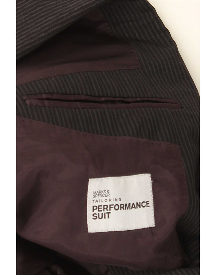 Marks & Spencer Chaqueta tipo blazer de 2 botones para hombre UK 38 Medium Black Pinstripe