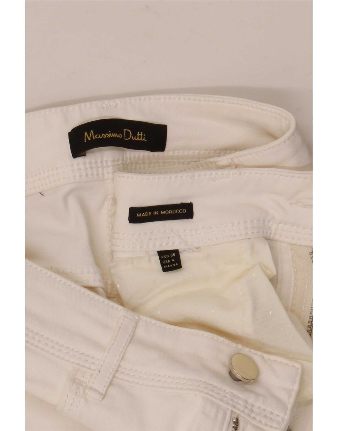 Massimo Dutti Vaqueros Rectos Mujer EU 36 XS W26 L26 Blanco