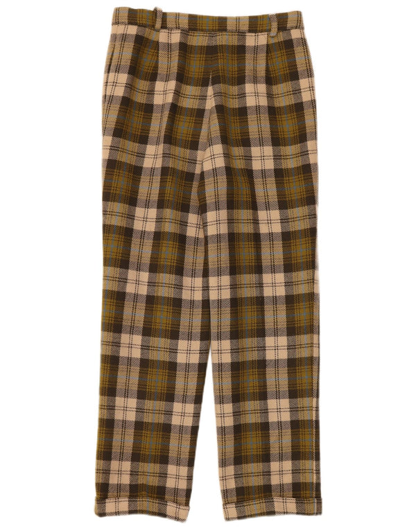 Pantalones de traje rectos para mujer Tyroland W28 L27 Cuadros caqui