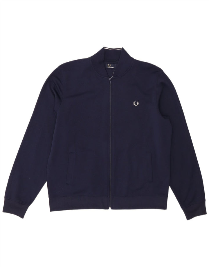 Fred Perry Chaqueta superior de chándal para hombre Poliéster azul marino grande