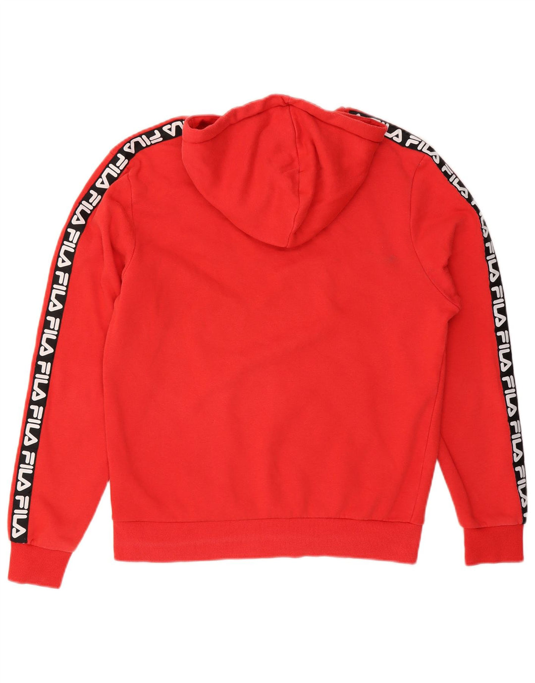 FILA Hombre Sudadera Con Capucha Gráfica Jersey Pequeño Rojo Colorblock Algodón