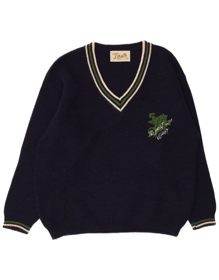 S. Moritz Jersey con Cuello en V para Hombre XL Acrílico Azul Marino