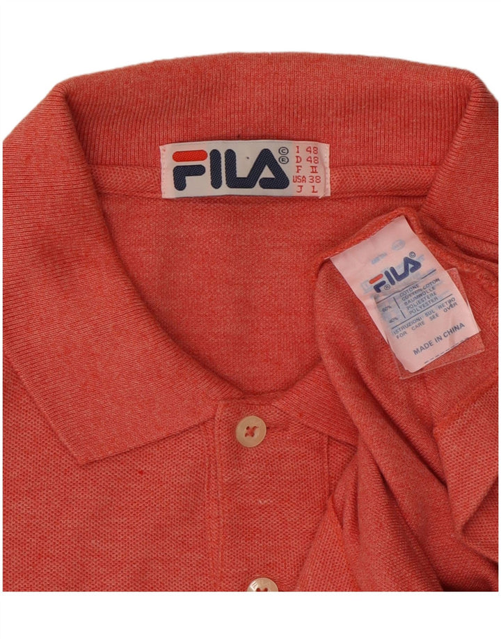 FILA Polo de manga larga para hombre IT 48 Algodón rosa medio