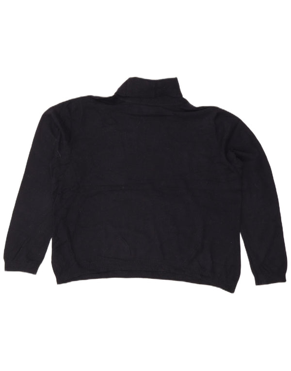 RALPH LAUREN Jersey con cuello vuelto para mujer UK 20 2XL Seda azul marino