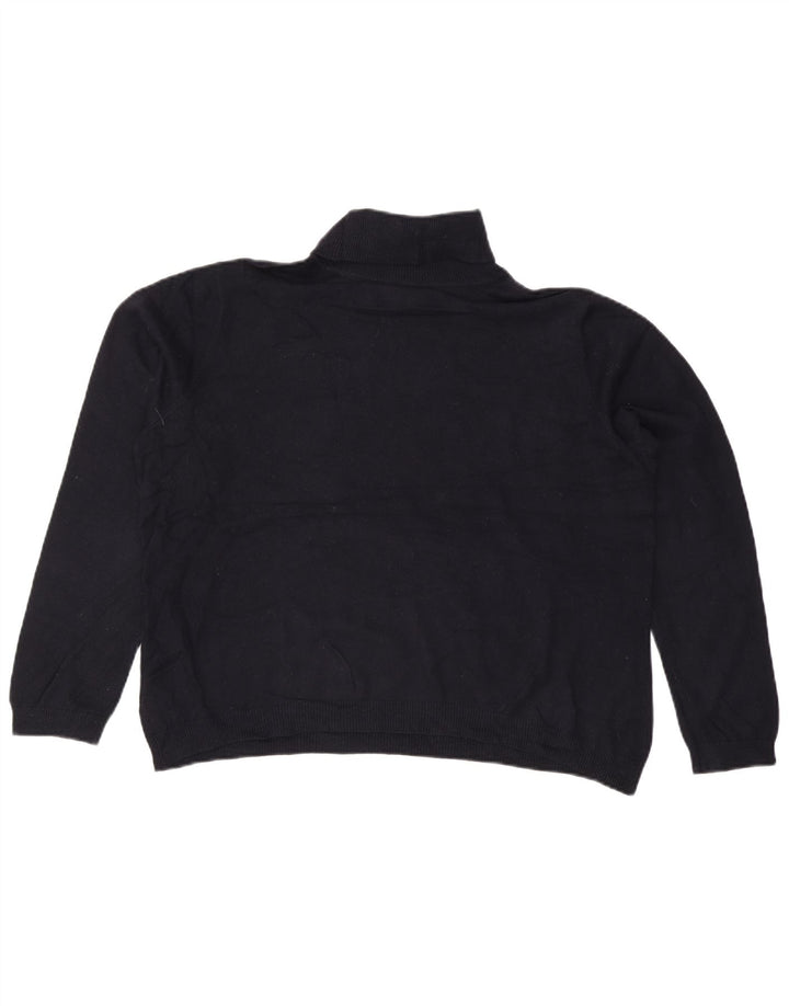 RALPH LAUREN Jersey con cuello vuelto para mujer UK 20 2XL Seda azul marino