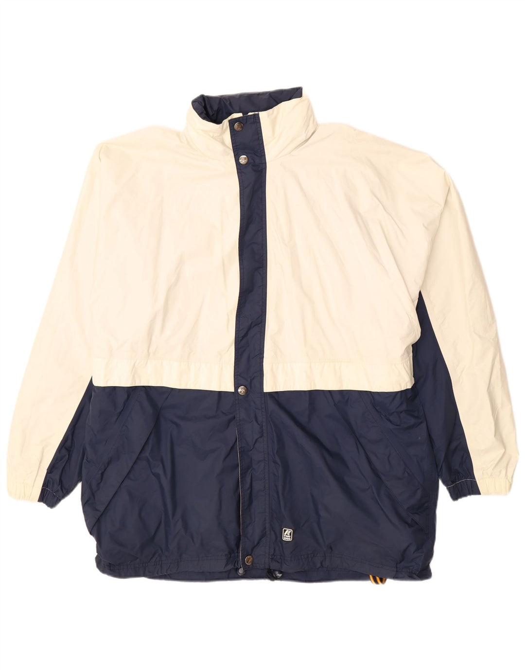 K-WAY Chaqueta impermeable con capucha para hombre 2000 UK 44 2XL Blanco Colorblock Poliamida
