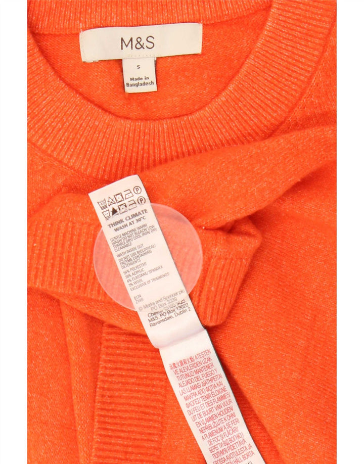 Marks & Spencer Camiseta extragrande para mujer UK 10 Small Naranja Poliéster