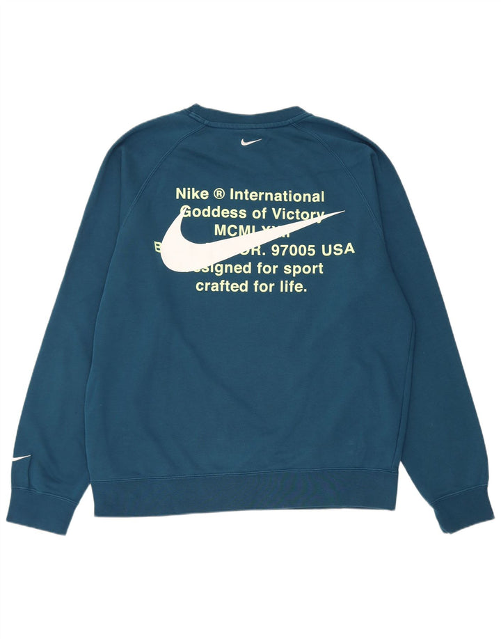 Nike - Sudadera con gráfico para hombre, talla grande, algodón azul marino