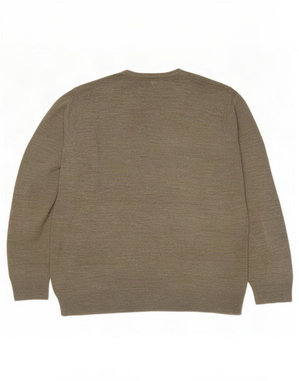 Marks & Spencer Suéter con Cuello en V para Hombre XL Caqui Acrílico Moteado