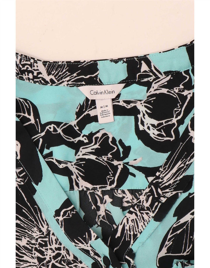 Blusa tipo camisa para mujer Calvin Klein UK 44 Azul medio Floral