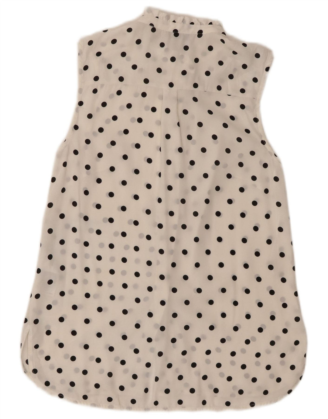 Oasis Blusa sin mangas para mujer UK 8 Small White Polka Dot Poliéster