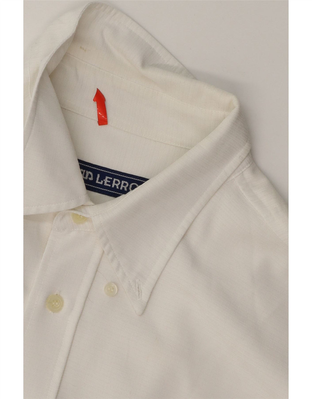 LERROS Mens Short Sleeve Shirt Large White Viscose Vintage Lerros and Second-Hand Lerros from Messina Hembry 