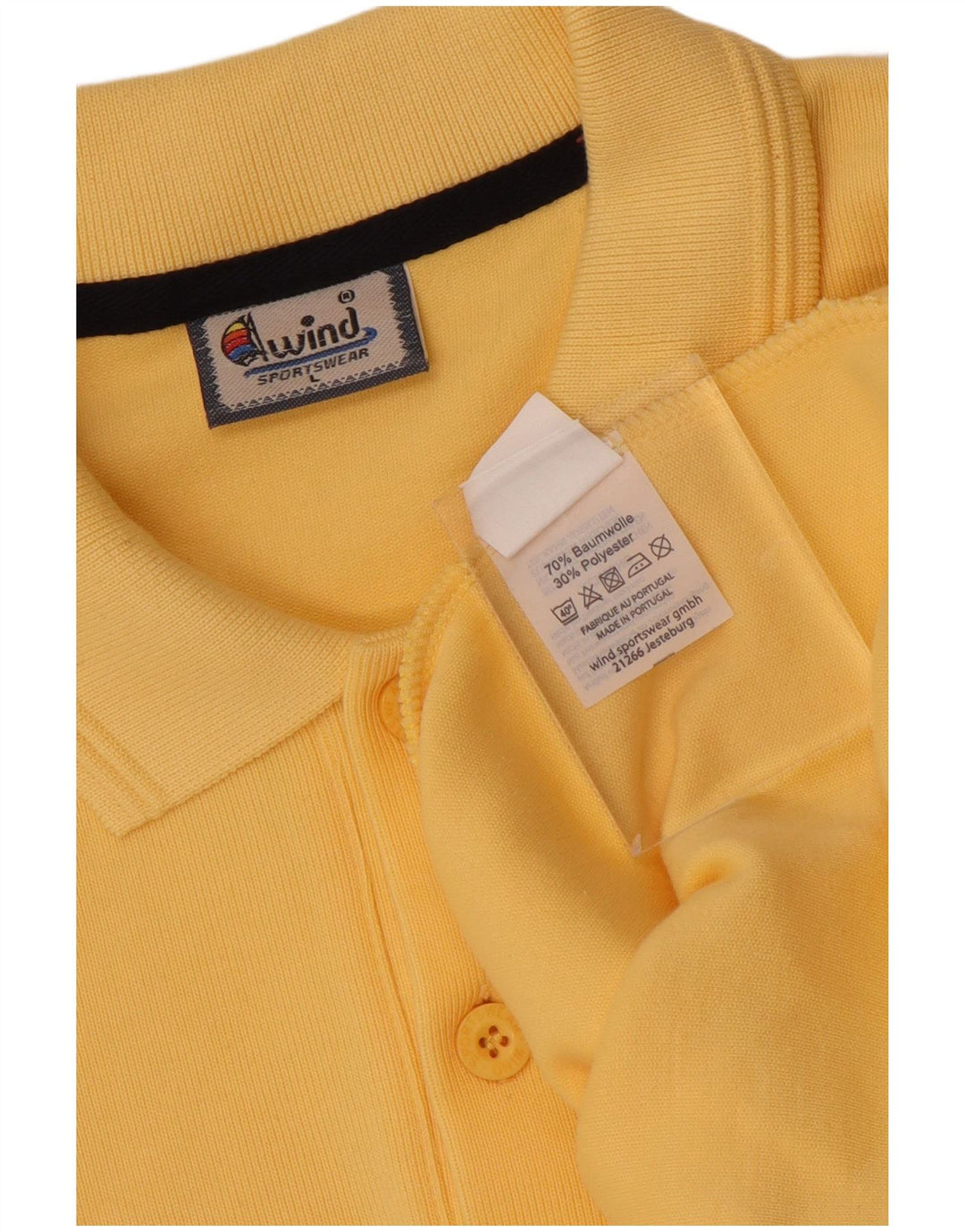 Vintage hombres polo cuello jersey suéter grande algodón amarillo
