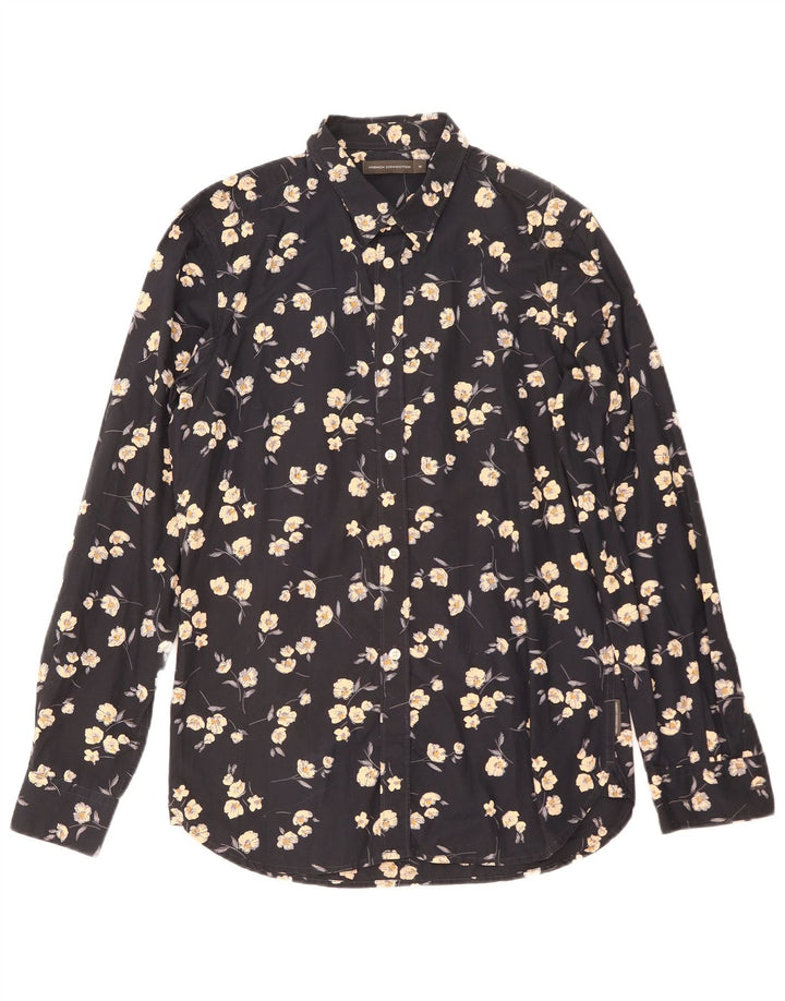 Camisa para hombre French Connection de algodón floral en azul marino mediano